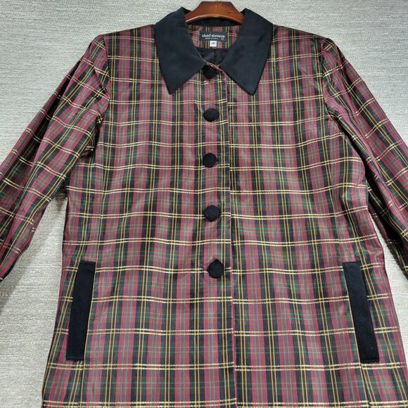 Chad Stevens Women’s 2-Piece Plaid Taffeta Velvet Suit Set Size 18 Made in USA - Picture 15 of 16